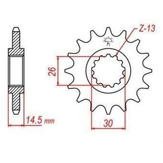REŤAZOVÉ KOLIESKO PRE SEKUNDÁRNE REŤAZY TYPU 630, JT - ANGLICKO (15 ZUBOV)