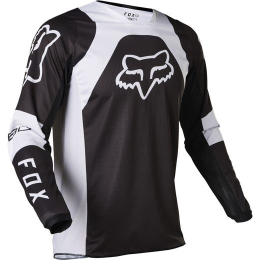FOX 180 LUX JERSEY - BLACK/WHITE MX22