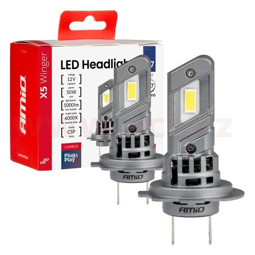 LED H7/H18 50W - BÍLÁ (PATICE PX26D), SADA 2 KS