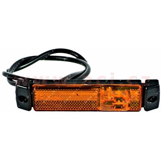 BOČNÍ POZIČNÍ SVĚTLO ORANŽOVÉ S 50 CM KABELEM 24V (3 LED DIODY) TRUCK L=P