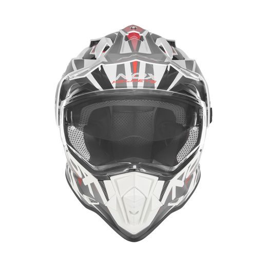 PRILBA N312 TRACK, NOX (BIELA, ČERVENÁ) 2026