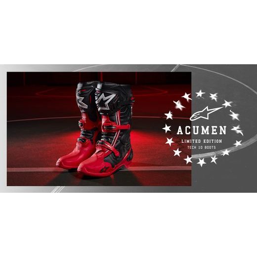 TOPÁNKY TECH 10 LIMITOVANÁ EDÍCIA ACUMEN, ALPINESTARS (ČERVENÁ/ČERNÁ/BÍLÁ)