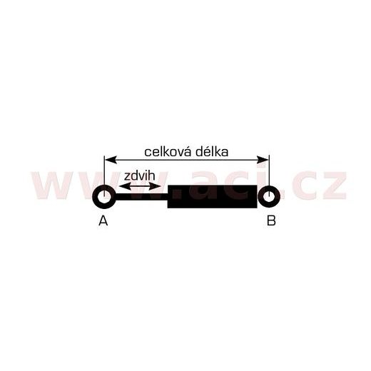 VZPĚRA ZD. DVEŘÍ 5DV. MELLET, L (CELK. DÉLKA 585 MM, DÉLKA ZDVIHU 235 MM, SÍLA 310 N)
