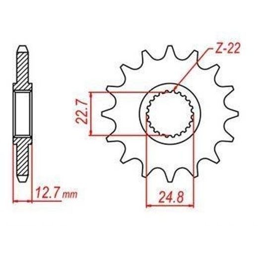 REŤAZOVÉ KOLIESKO PRE SEKUNDÁRNE REŤAZY TYPU 520, JT - ANGLICKO (24 ZUBOV)