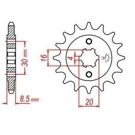 REŤAZOVÉ KOLIESKO PRE SEKUNDÁRNE REŤAZY TYPU 520, JT - ANGLICKO (13 ZUBOV)
