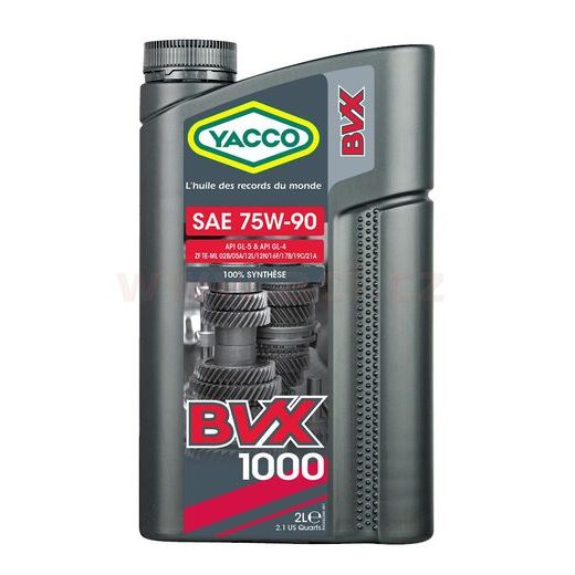 YACCO PREVODOVÝ OLEJ PLNE SYNTETICKÝ BVX 1000 75W90 2L