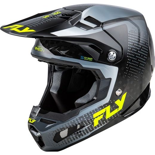 PRILBA FORMULA S CARBON, FLY RACING - USA (ŠEDÁ/HI-VIS)