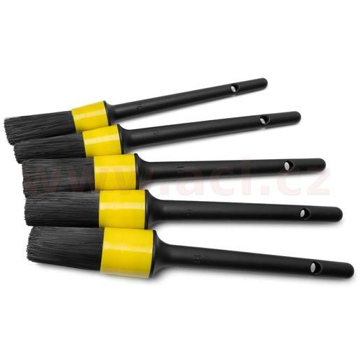 DETAILINGOVÉ ŠTĚTCE PRO INTERIÉR I EXTERIÉR, SADA 5 KS (ČERNO-ŽLUTÁ)