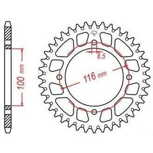 DURALOVÁ ROZETA PRE SEKUNDÁRNE REŤAZY TYPU 420, JT - ANGLICKO (53 ZUBOV)