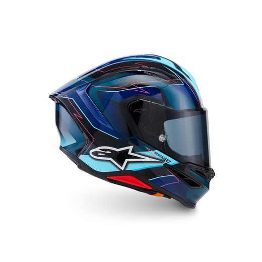 PRILBA S-R7 KINETIS, ALPINESTARS (ČERNÁ/MODRÁ/RŮŽOVÁ FLUO/BÍLÁ) 2026