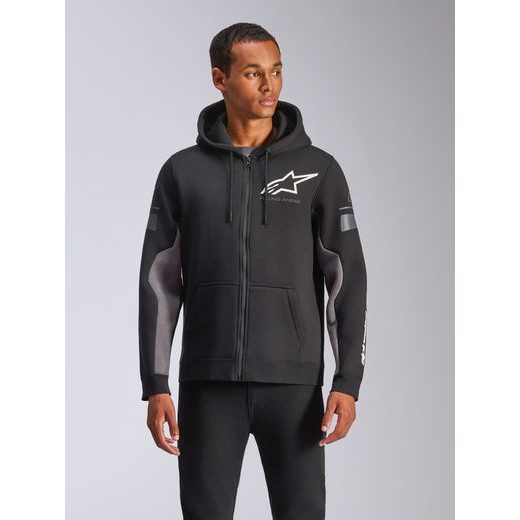 MIKINA ESEMEX HOODIE, ALPINESTARS (ČERNÁ/ŠEDÁ)