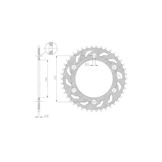 OCEĽOVÁ ROZETA PRE SEKUNDÁRNE REŤAZE TYPU 520, SUNSTAR (51 ZUBOV)
