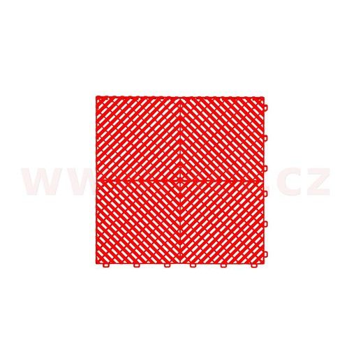 PLASTOVÁ DLAŽDICE ŽEBROVANÁ 40X40X1,8 CM PVC (ČERVENÁ)