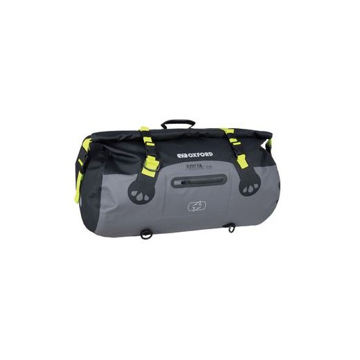 VODOTESNÝ VAK AQUA T-50 ROLL BAG, OXFORD (ČERNÝ/ŠEDÝ/ŽLUTÝ FLUO, OBJEM 50 L)