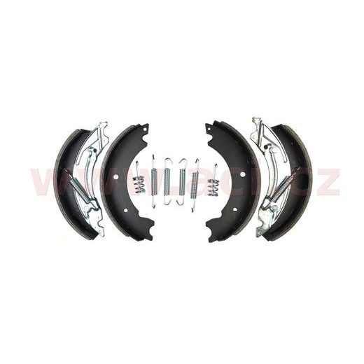 BRZDOVÉ ČELISTI PRO VNITŘNÍ PRŮMĚR BUBNU 200 MM, ŠÍŘE 50 MM, SADA NA 2 KOLA NÁHRADA ZA KNOTT (BALENÍ PRO SERVISY)