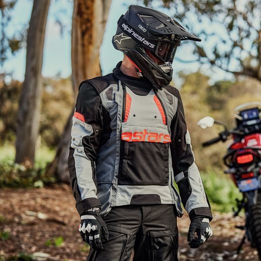 BUNDA HALO DRYSTAR, ALPINESTARS (SVETLE ŠEDÁ/TMAVĚ ŠEDÁ/ČERNÁ/ČERVENÁ FLUO) 2026