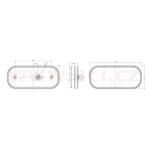 ZADNÍ SVĚTLO LED 214,3X94,3 MM, S DYNAMICKÝM SMĚR. SVĚTLEM, 5 PIN BAJONET, L=P