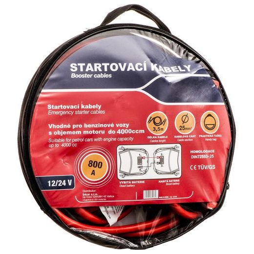 ŠTARTOVACIE KÁBLE 800 A, DĹŽKA 3.5 M