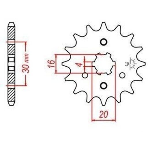 REŤAZOVÉ KOLIESKO PRE SEKUNDÁRNE REŤAZY TYPU 428, JT - ANGLICKO (15 ZUBOV)