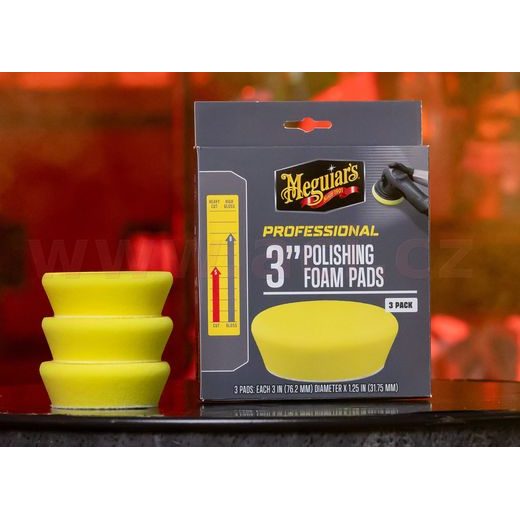 MEGUIAR'S PROFESSIONAL POLISHING FOAM PAD 3" PĚNOVÉ LEŠTIACI KOTÚČE, 3KS 3" / 75 MM