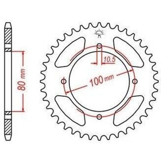 OCEĽOVÁ ROZETA PRE SEKUNDÁRNE REŤAZY TYPU 428, JT - ANGLICKO (45 ZUBOV)
