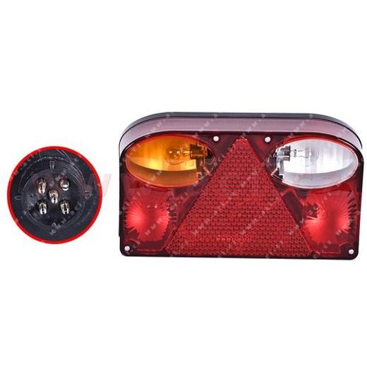 ZADNÍ SVĚTLO 238X138 MM 5 PIN KONEKTOR, BAJONET SE ŽÁROVKAMI, L