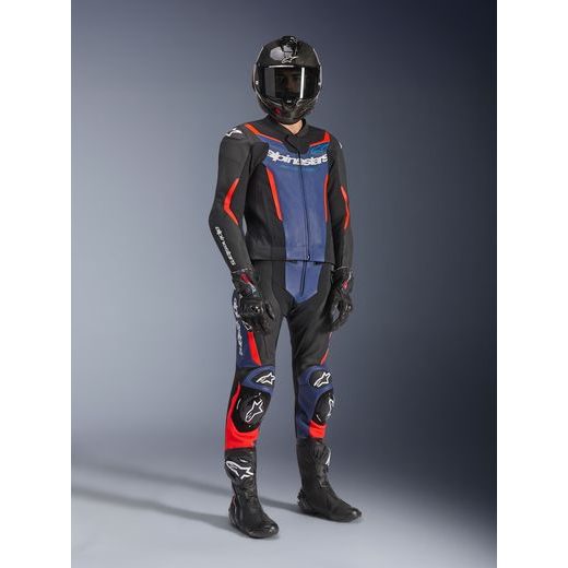 DVOJDIELNA KOMBINÉZA GP FORCE V2, ALPINESTARS (ČERNÁ/MODRÁ/ČERVENÁ FLUO) 2026