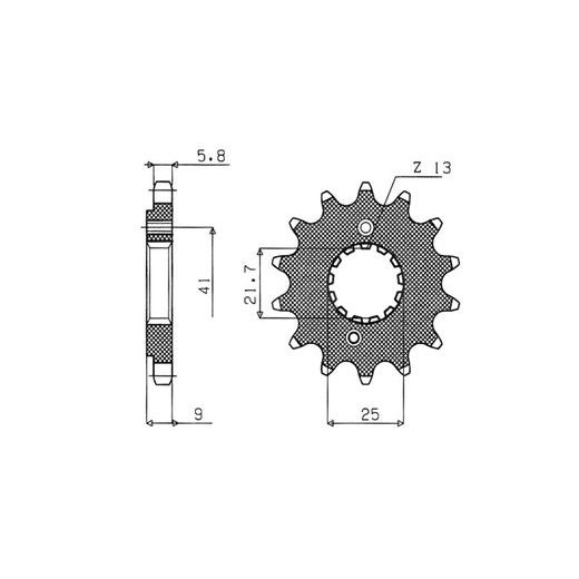 REŤAZOVÉ KOLIESKO PRE SEKUNDÁRNE REŤAZY TYPU 520, BRAKING (14 ZUBOV)