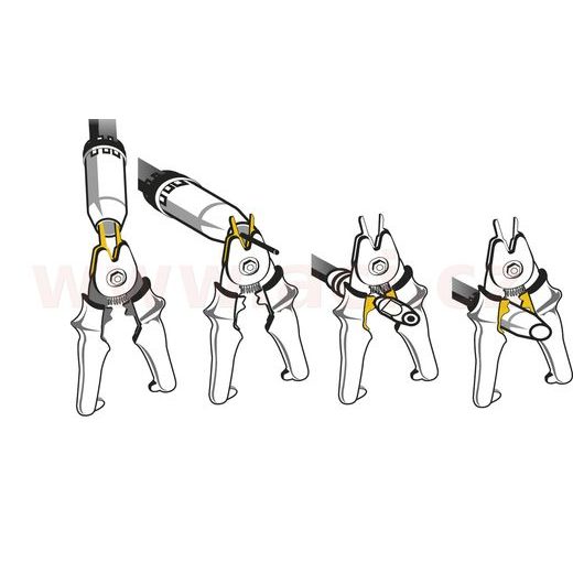 KLEŠTĚ MIG/MAG, PRO ČIŠTĚNÍ HUBIC/TRYSEK, PRŮMĚR TRYSYA 12 - 15 MM, ODSTŘIŽENÍ DRÁTU A KONTAKT TRUBIČKY S TRYSKOU