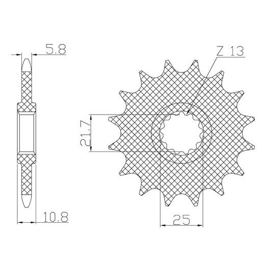 REŤAZOVÉ KOLIESKO PRE SEKUNDÁRNE REŤAZY TYPU 520, SUNSTAR (16 ZUBOV)