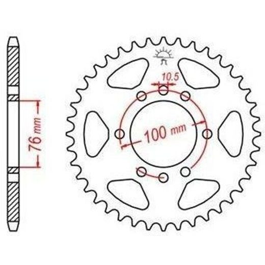 OCEĽOVÁ ROZETA PRE SEKUNDÁRNE REŤAZY TYPU 520, JT - ANGLICKO (41 ZUBOV)