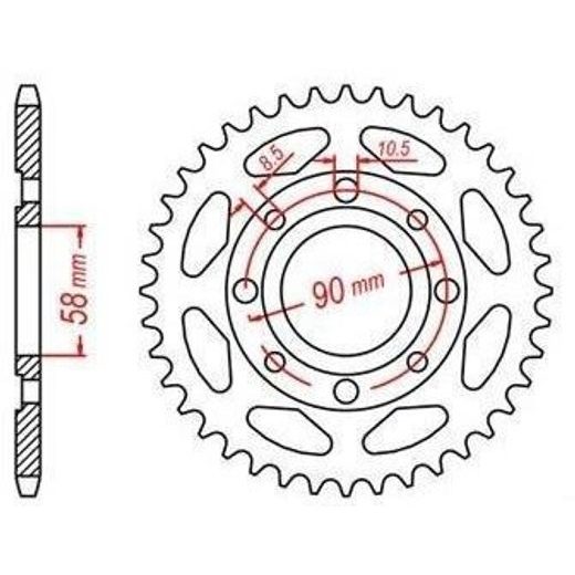 OCEĽOVÁ ROZETA PRE SEKUNDÁRNE REŤAZY TYPU 420, JT - ANGLICKO (36 ZUBOV)