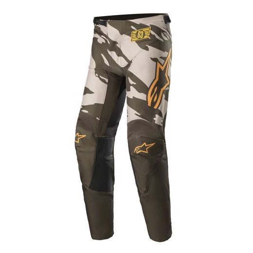 NOHAVICE RACER TACTICAL, ALPINESTARS, DETSKÉ (ZELENÁ/PÍSKOVÁ MASKÁČOVÁ/MANDARINKA)