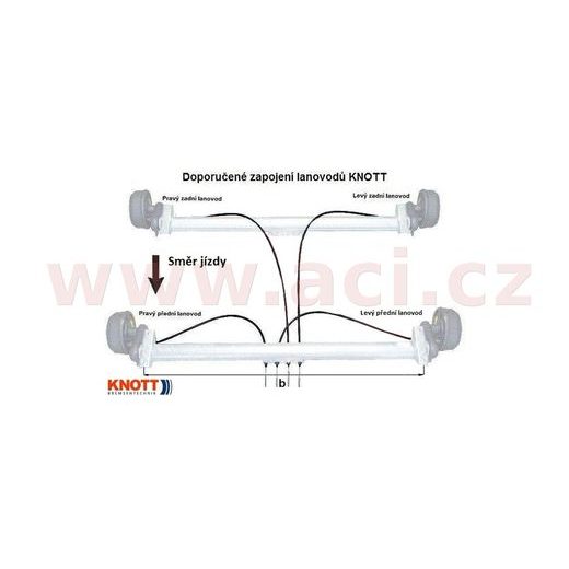 LANOVOD BRZDOVÝ KNOTT 1530/1720 MM RYCHLOMONT. (S ČOČKOU) ORIGINÁL