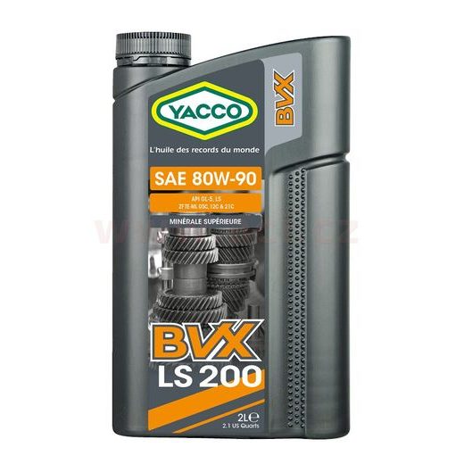 YACCO PREVODOVÝ OLEJ MINERÁLNE BVX LS 200 80W90 2L