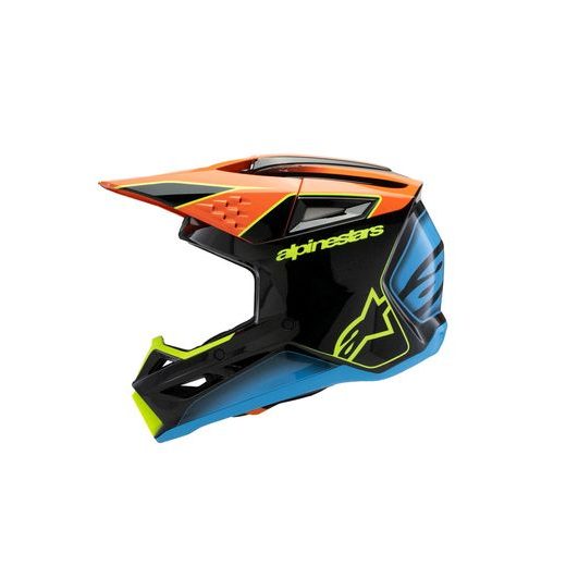 PRILBA S-M3 FRAY, ALPINESTARS, DETSKÁ (ČERNÁ/ORANŽOVÁ FLUO/ŽLUTÁ FLUO/TYRKYSOVÁ) 2026