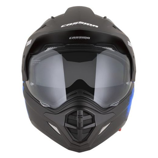 PRILBA TOUR 2.0 CREW, CASSIDA (ČIERNA MATNÁ/MODRÁ, PLEXI S PRÍPRAVOU PRE PINLOCK) 2026