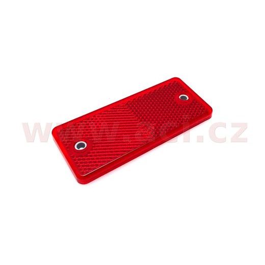 ODRAZKA ČERVENÁ OBDÉLNÍKOVÁ 90X40 MM S OTVORY