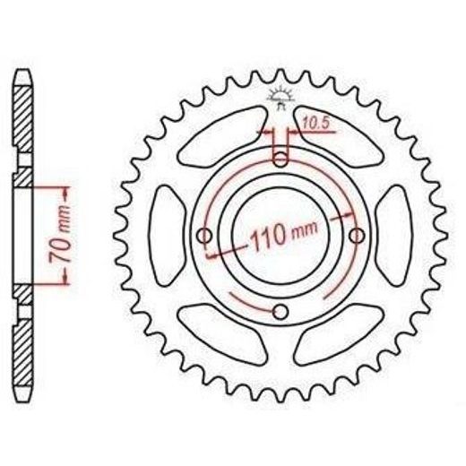 OCEĽOVÁ ROZETA PRE SEKUNDÁRNE REŤAZY TYPU 520, JT - ANGLICKO (45 ZUBOV)