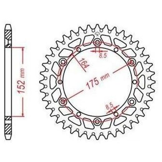 DURALOVÁ ROZETA PRE SEKUNDÁRNE REŤAZY TYPU 520, JT - ANGLICKO (43 ZUBOV)