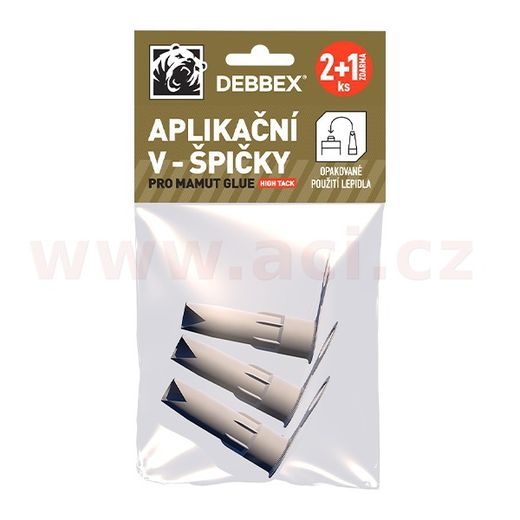 NÁHRADNÍ APLIKAČNÍ V-ŠPIČKY PRO LEPIDLA MAMUT GLUE 2+1 ZDARMA, DEBBEX