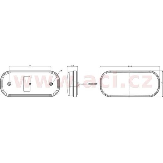 ZADNÍ SVĚTLO LED 214,3X94,3 MM, S DYNAMICKÝM SMĚR. SVĚTLEM, KABEL 1 M, L=P