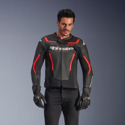 BUNDA GP FORCE V2 AIRFLOW, ALPINESTARS (ČERNÁ/ČERVENÁ FLUO/BÍLÁ) 2026