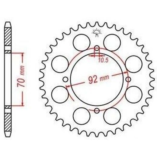 OCEĽOVÁ ROZETA PRE SEKUNDÁRNE REŤAZY TYPU 530, JT - ANGLICKO (35 ZUBOV)