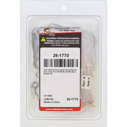 OPRAVNÁ SADA KARBURÁTORA ALL BALLS RACING CARK26-1770
