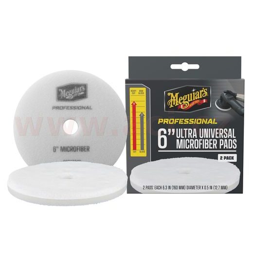 MEGUIAR'S PROFESSIONAL MICROFIBER PADS (6“) MIKROVLÁKNOVÉ LEŠTICÍ KOTÚČE, PRIEMER 6", 2 KUSY