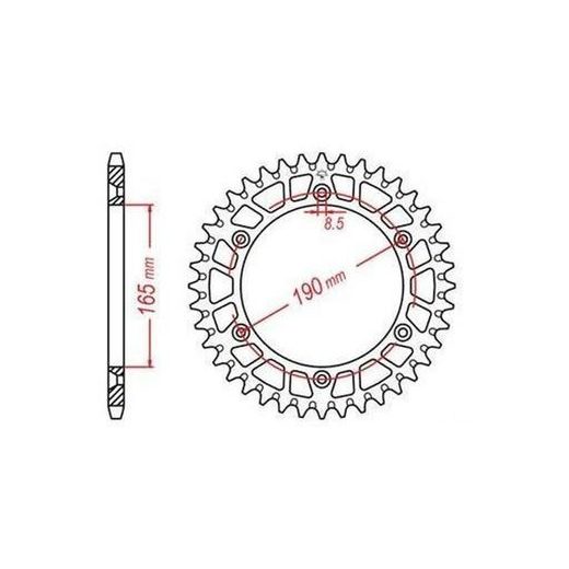 DURALOVÁ ROZETA PRE SEKUNDÁRNE REŤAZY TYPU 520, JT - ANGLICKO (50 ZUBOV)