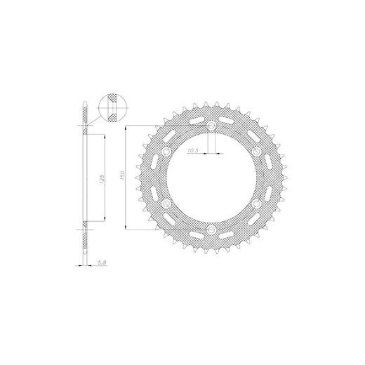 OCEĽOVÁ ROZETA PRE SEKUNDÁRNE REŤAZY TYPU 520, BRAKING (50 ZUBOV)