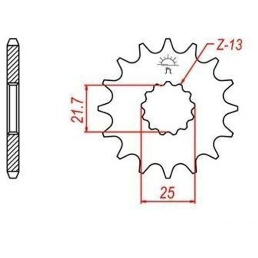REŤAZOVÉ KOLIESKO PRE SEKUNDÁRNE REŤAZY TYPU 532, JT - ANGLICKO (15 ZUBOV)