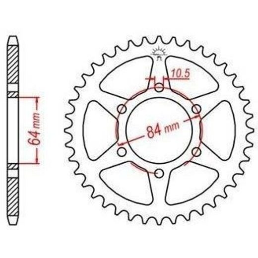 OCEĽOVÁ ROZETA PRE SEKUNDÁRNE REŤAZY TYPU 530, JT - ANGLICKO (45 ZUBOV)
